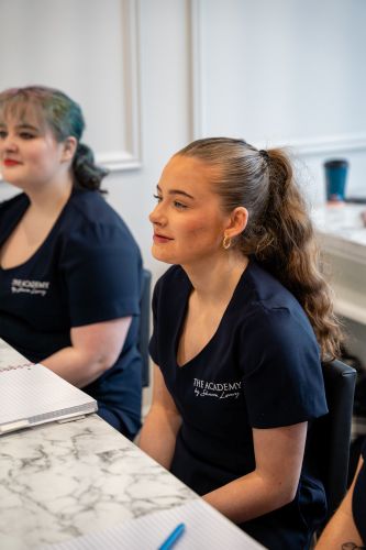 Beauty educator qualification Ireland, students in class taking notes